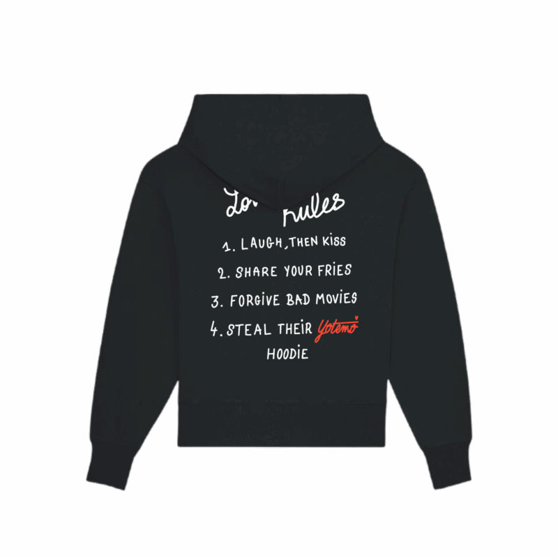 Sweat à capuche noir « Love Rules » – Image 4